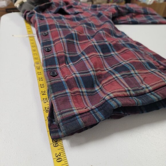 Vintage LL Bean Mens Fleece Lined Flannel Shacket Size L Button Lumberjack - Picture 9 of 11